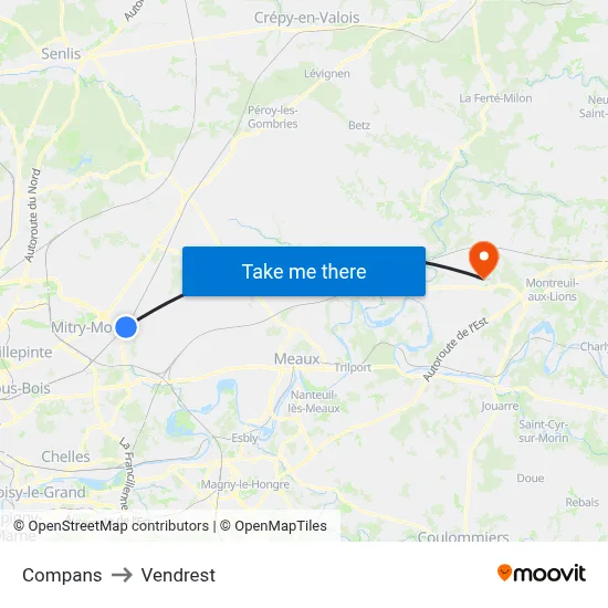Compans to Vendrest map