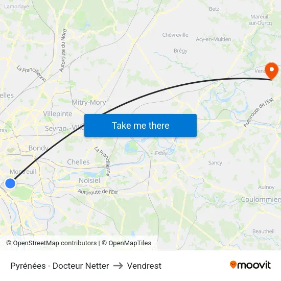 Pyrénées - Docteur Netter to Vendrest map
