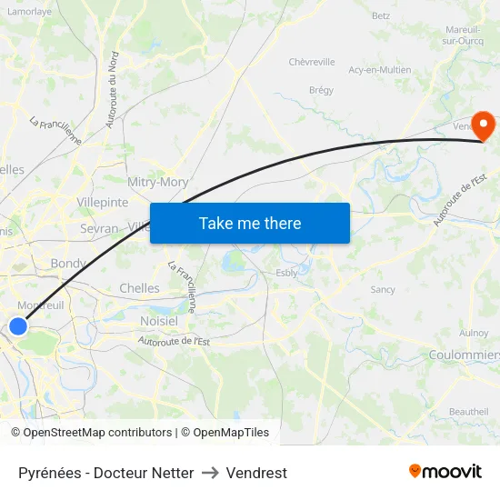 Pyrénées - Docteur Netter to Vendrest map