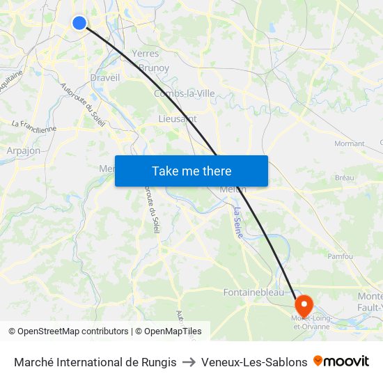 Marché International de Rungis to Veneux-Les-Sablons map