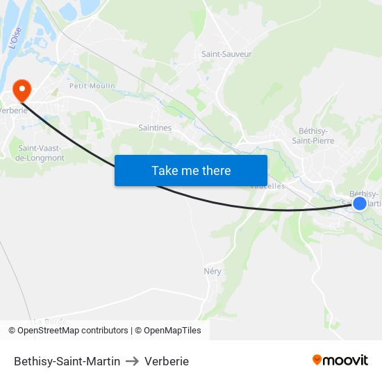 Bethisy-Saint-Martin to Verberie map