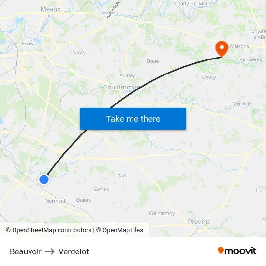 Beauvoir to Verdelot map