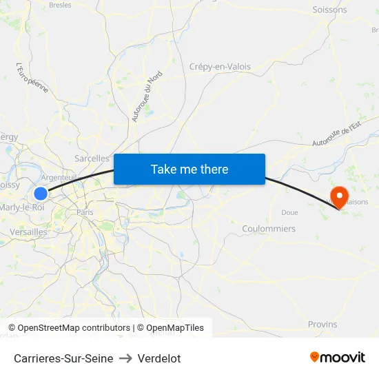Carrieres-Sur-Seine to Verdelot map