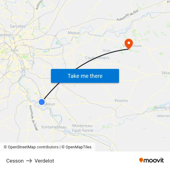 Cesson to Verdelot map