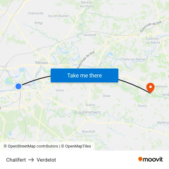 Chalifert to Verdelot map