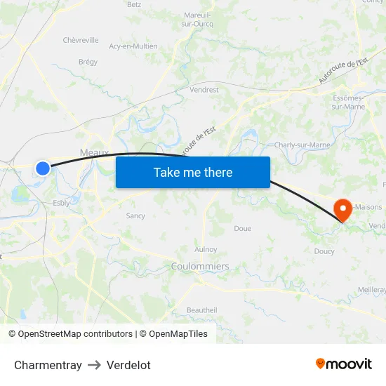 Charmentray to Verdelot map