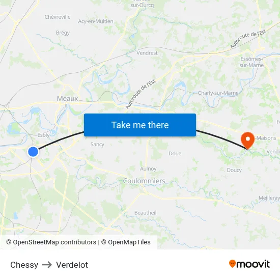 Chessy to Verdelot map