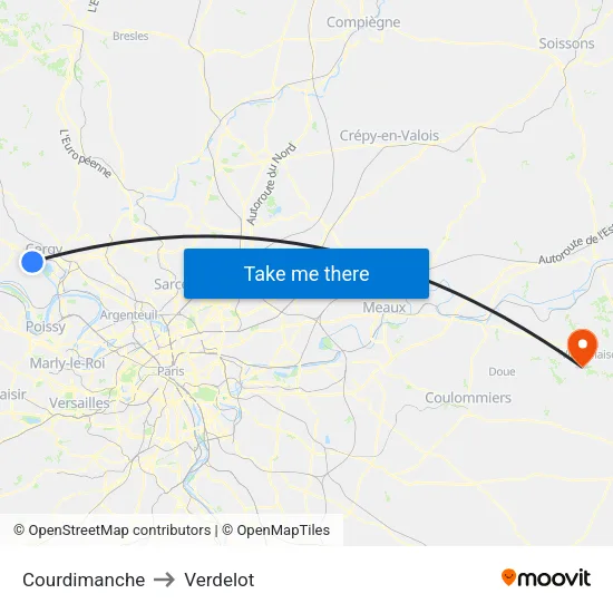 Courdimanche to Verdelot map