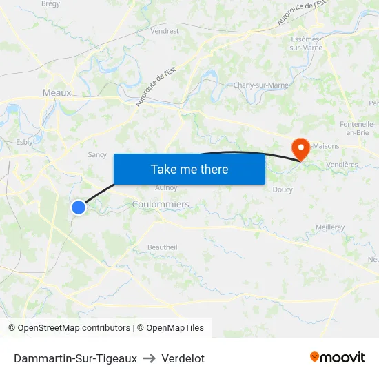Dammartin-Sur-Tigeaux to Verdelot map