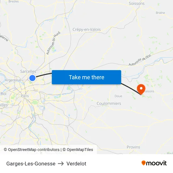 Garges-Les-Gonesse to Verdelot map