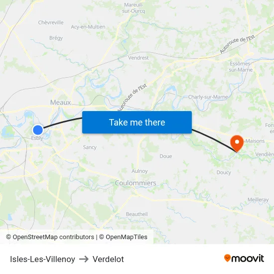 Isles-Les-Villenoy to Verdelot map