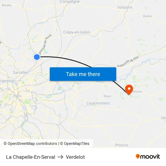 La Chapelle-En-Serval to Verdelot map