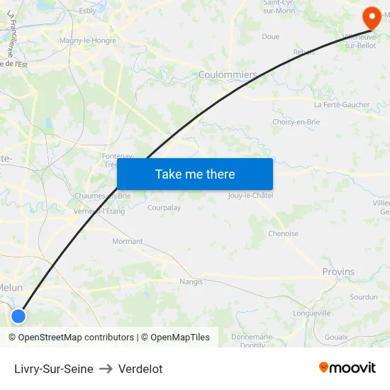 Livry-Sur-Seine to Verdelot map