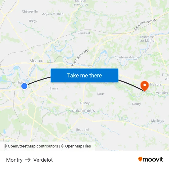 Montry to Verdelot map