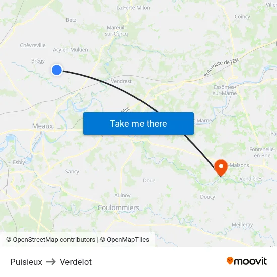 Puisieux to Verdelot map