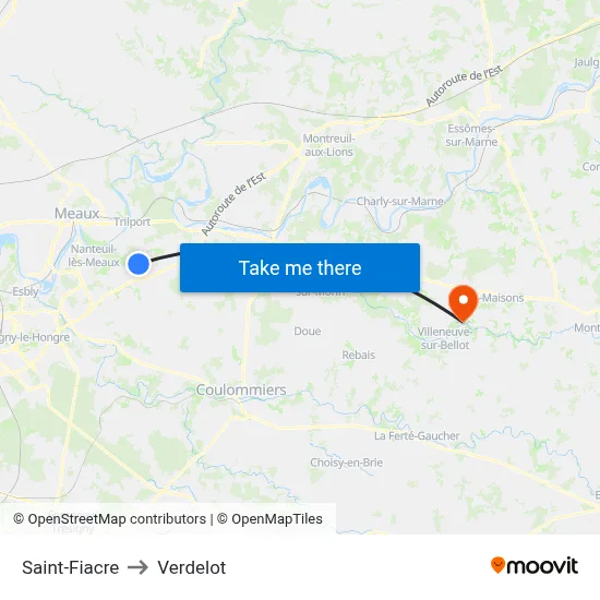 Saint-Fiacre to Verdelot map