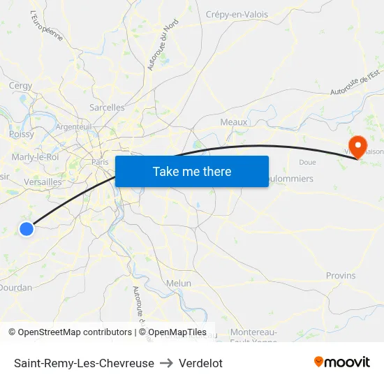 Saint-Remy-Les-Chevreuse to Verdelot map