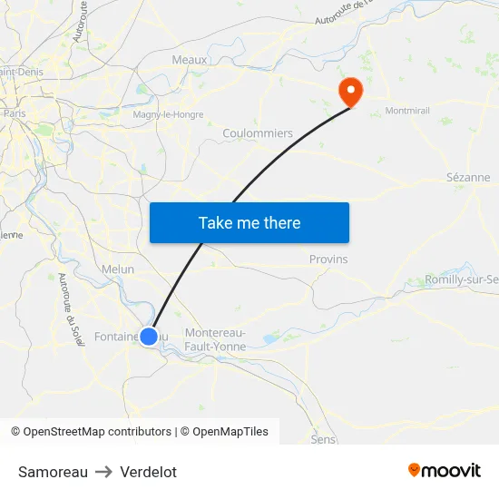 Samoreau to Verdelot map