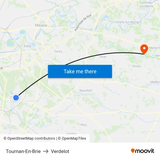 Tournan-En-Brie to Verdelot map