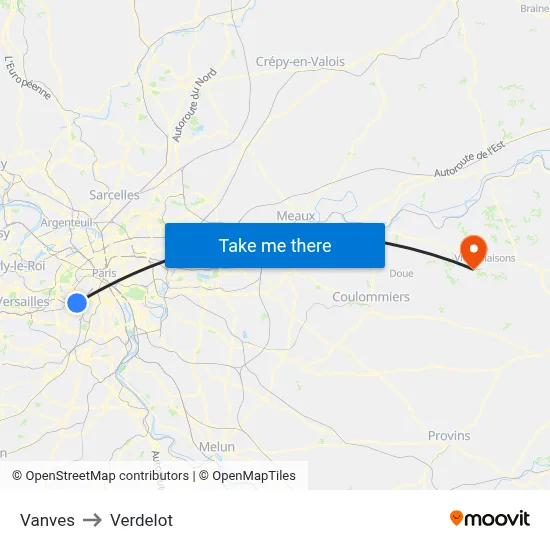 Vanves to Verdelot map