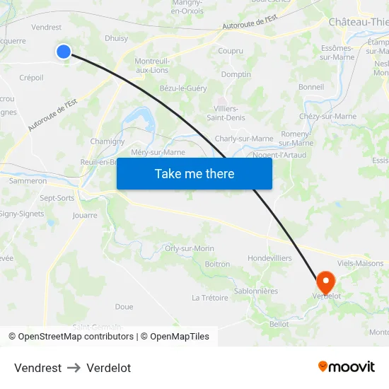 Vendrest to Verdelot map
