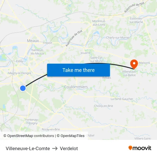 Villeneuve-Le-Comte to Verdelot map