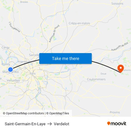 Saint-Germain-En-Laye to Verdelot map