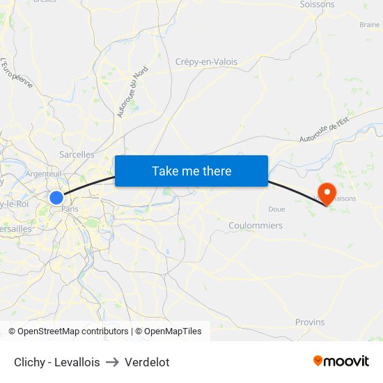 Clichy - Levallois to Verdelot map