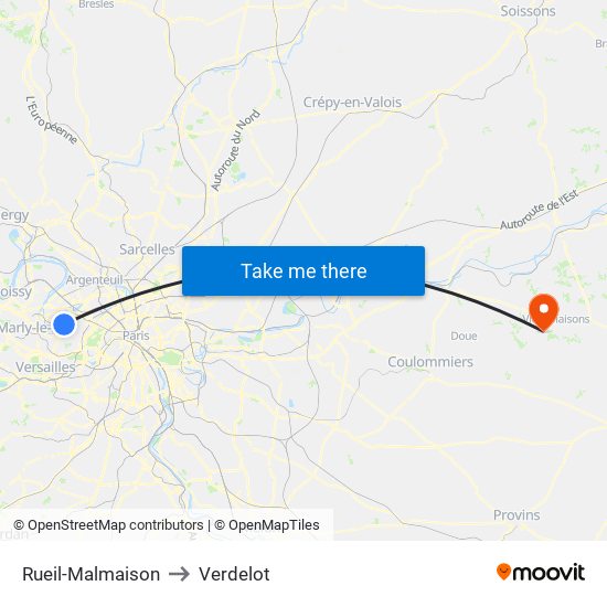 Rueil-Malmaison to Verdelot map