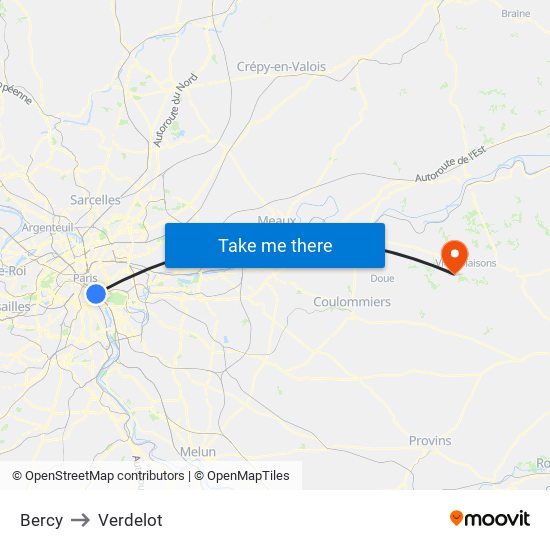 Bercy to Verdelot map