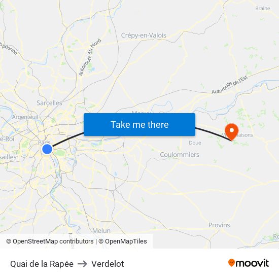 Quai de la Rapée to Verdelot map