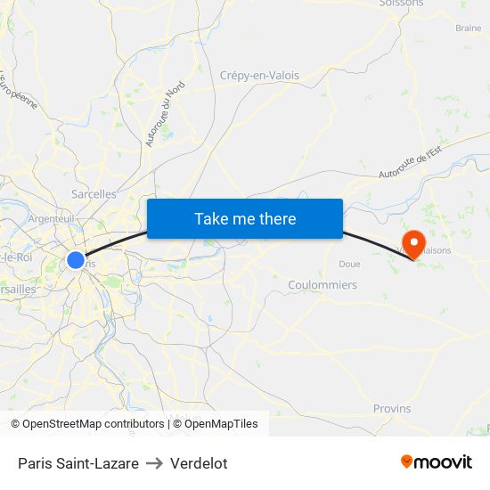 Paris Saint-Lazare to Verdelot map