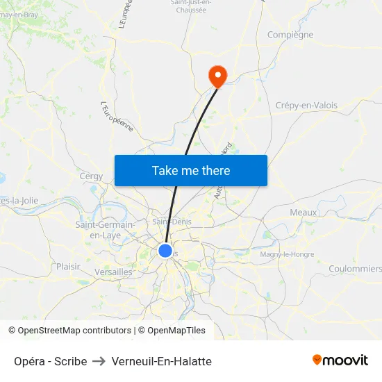 Opéra - Scribe to Verneuil-En-Halatte map