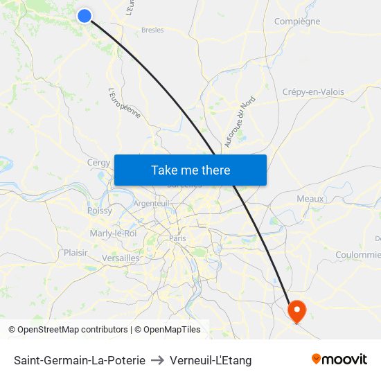 Saint-Germain-La-Poterie to Verneuil-L'Etang map