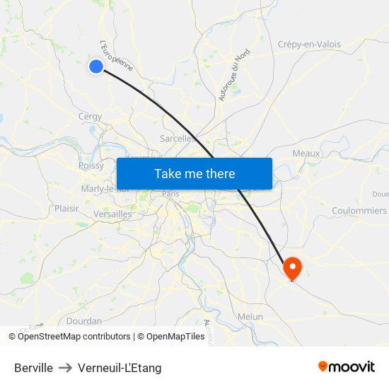 Berville to Verneuil-L'Etang map