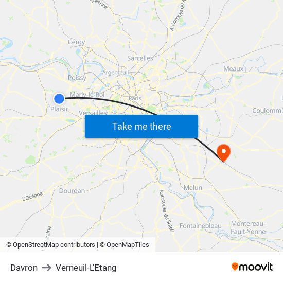 Davron to Verneuil-L'Etang map