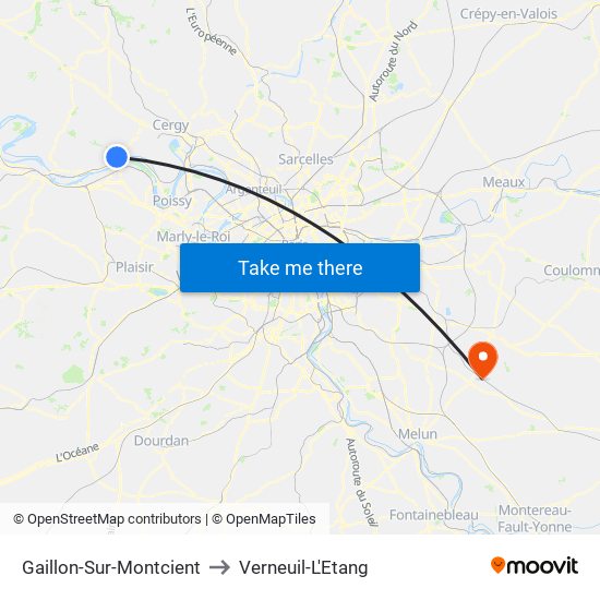Gaillon-Sur-Montcient to Verneuil-L'Etang map