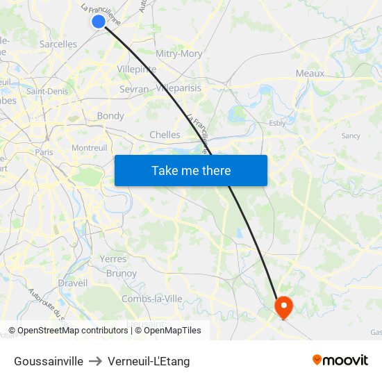 Goussainville to Verneuil-L'Etang map