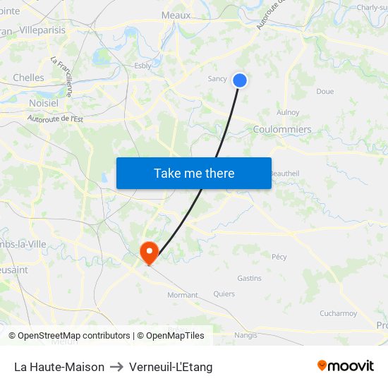 La Haute-Maison to Verneuil-L'Etang map