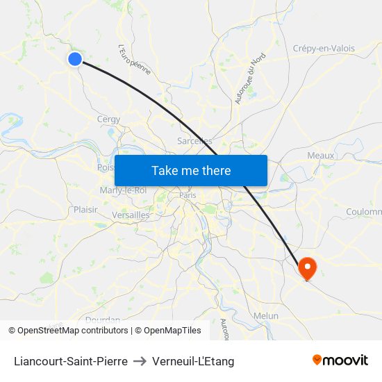 Liancourt-Saint-Pierre to Verneuil-L'Etang map