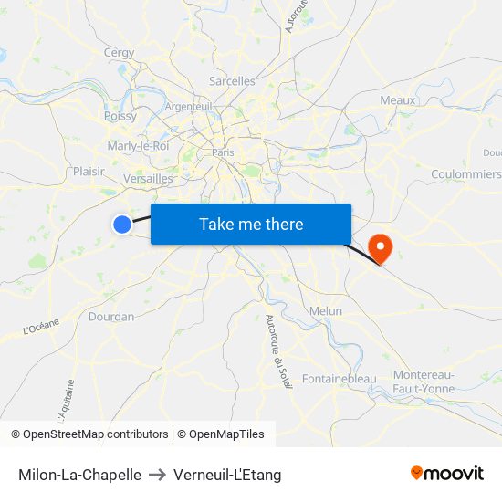 Milon-La-Chapelle to Verneuil-L'Etang map