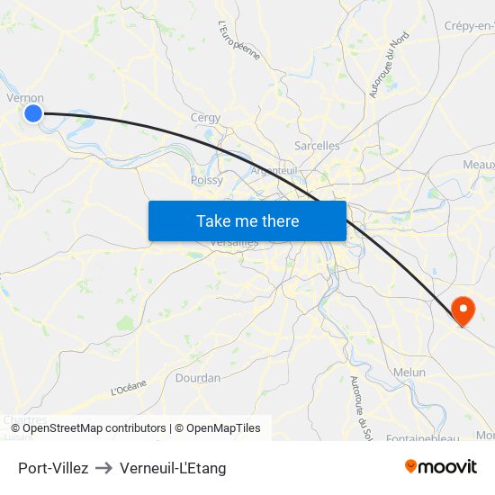 Port-Villez to Verneuil-L'Etang map