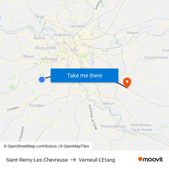 Saint-Remy-Les-Chevreuse to Verneuil-L'Etang map