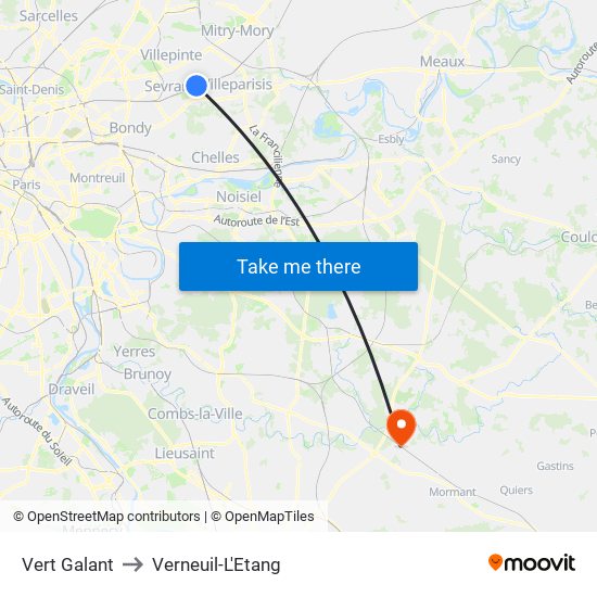 Vert Galant to Verneuil-L'Etang map