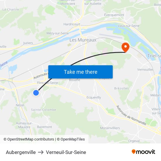 Aubergenville to Verneuil-Sur-Seine map