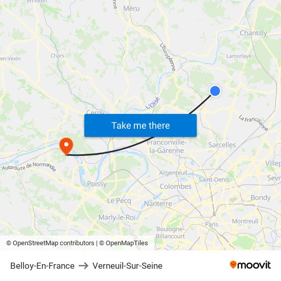 Belloy-En-France to Verneuil-Sur-Seine map