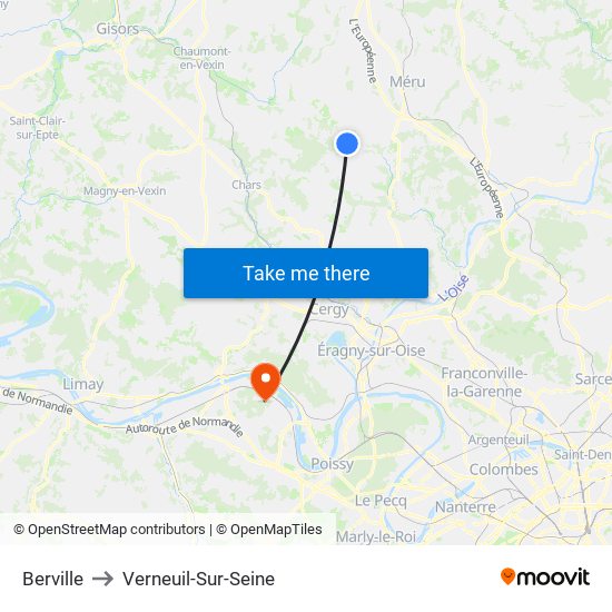 Berville to Verneuil-Sur-Seine map