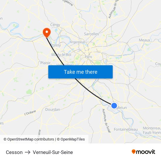 Cesson to Verneuil-Sur-Seine map