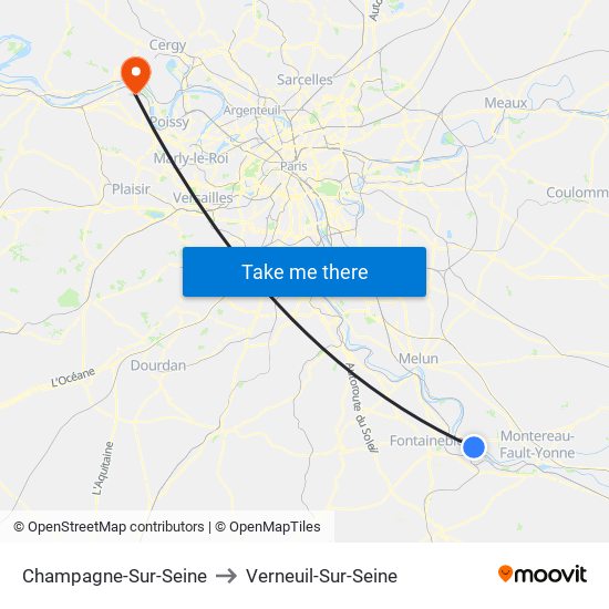 Champagne-Sur-Seine to Verneuil-Sur-Seine map