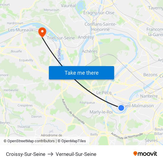 Croissy-Sur-Seine to Verneuil-Sur-Seine map